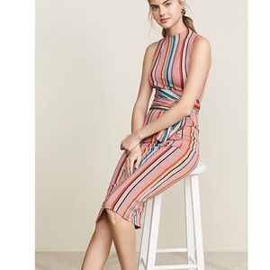 Alice+Olivia Delora Striped Midi Dress